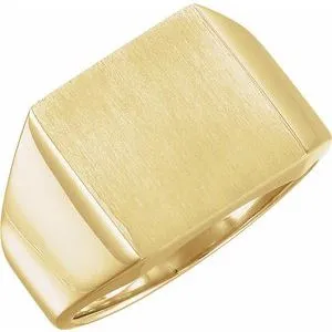 14K Yellow 14 mm Square Signet Ring