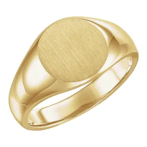 14k Yellow Gold 13mm Men's Signet Ring , Size 11