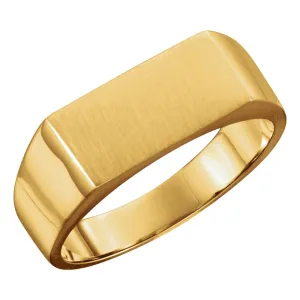 14k Yellow Gold 15x7.5mm Men's Signet Ring, Size 11