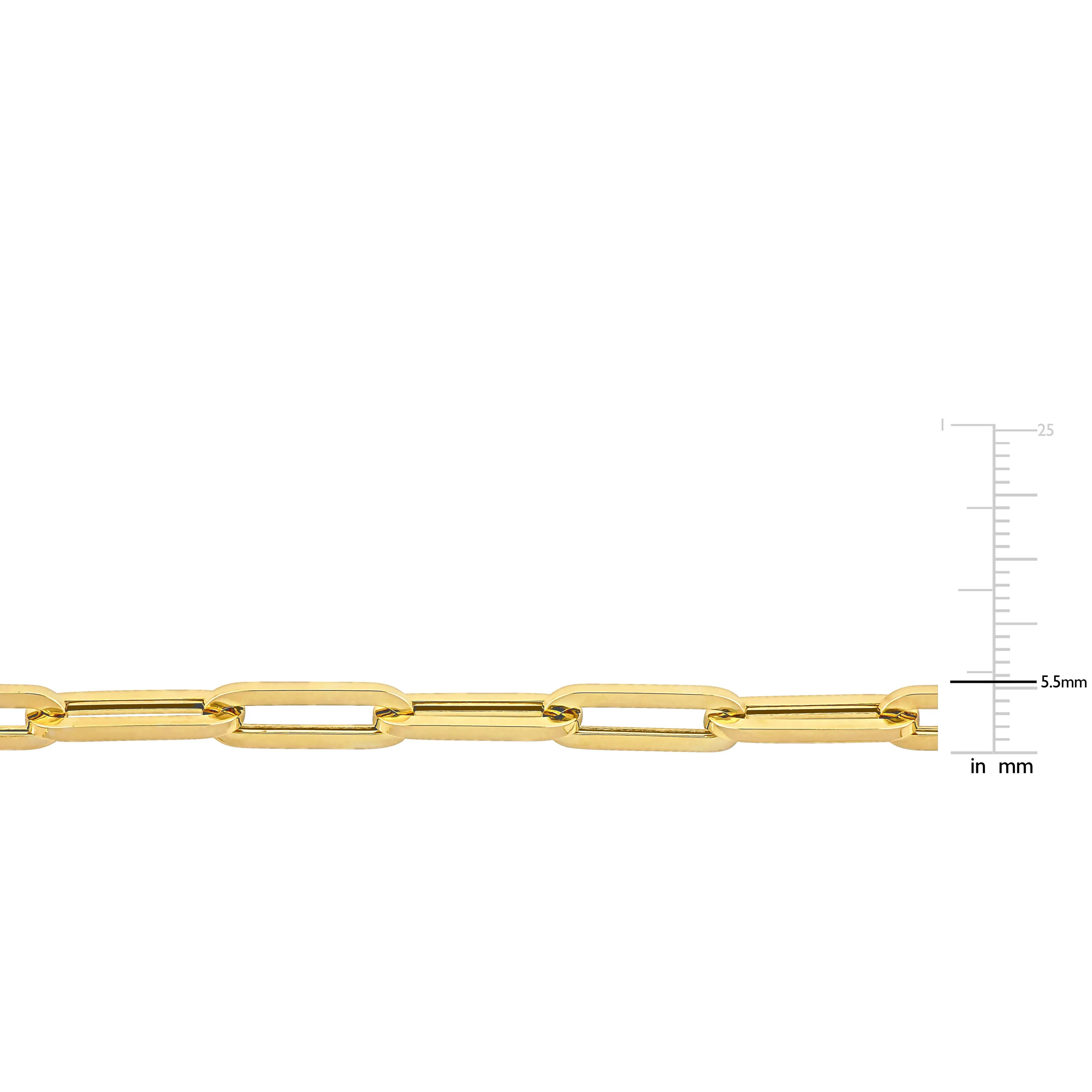 14K YELLOW GOLD 5.5MM PAPERCLIP LINK BRACELET W/ LOBSTER CLASP