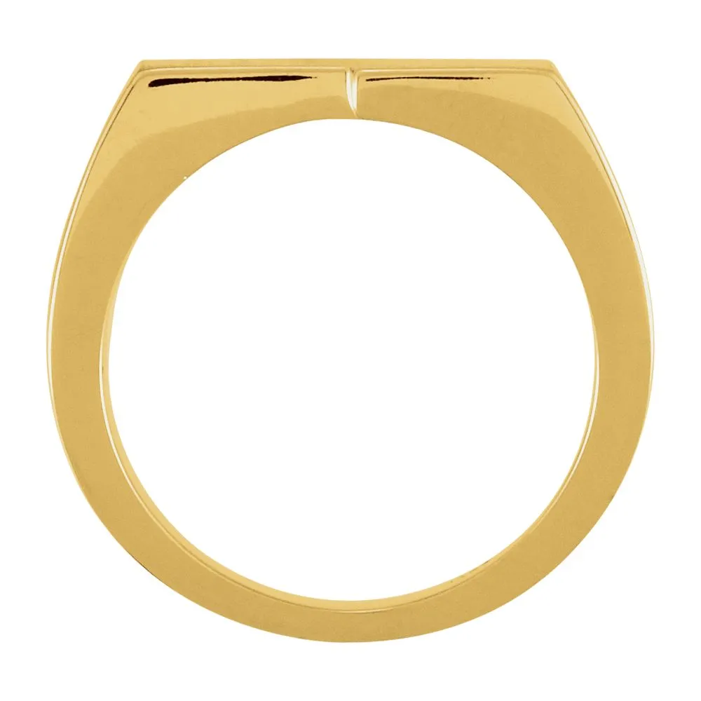 14k Yellow Gold 9x16mm Men's Signet Ring, Size 10