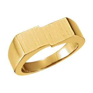 14k Yellow Gold 9x16mm Men's Signet Ring, Size 10