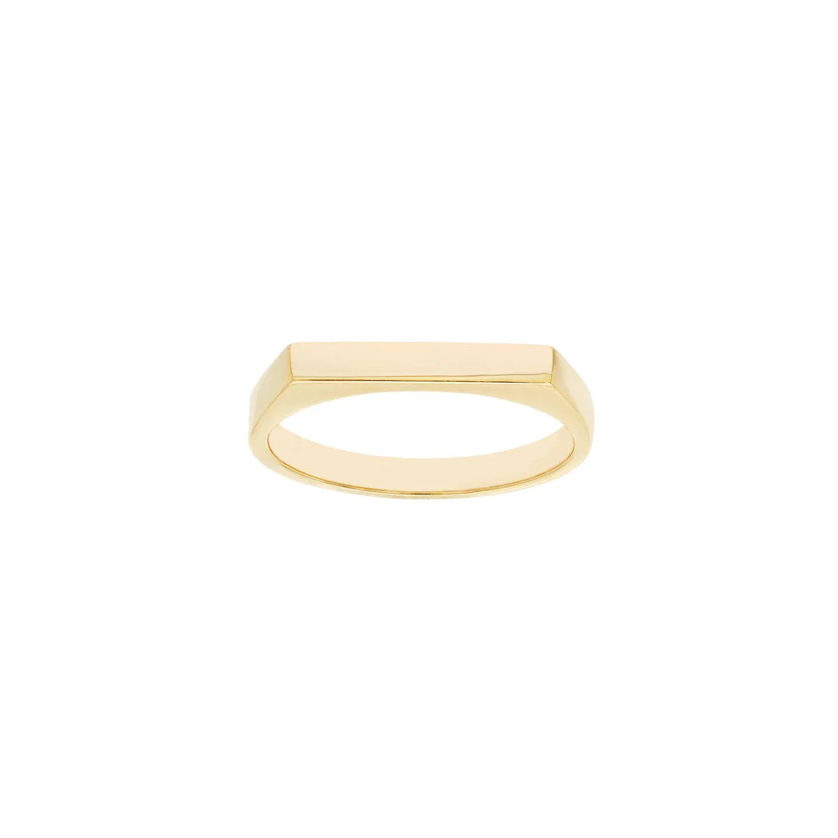 14k Yellow Gold Bar Signet Ring