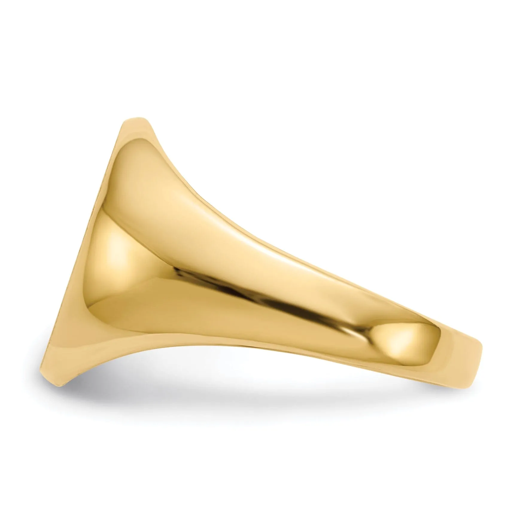14k Yellow Gold Brushed Solid Polished Signet Ring