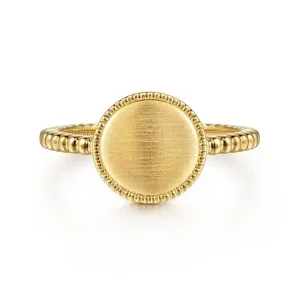 14K Yellow Gold Bujukan Personalized Signet Ring