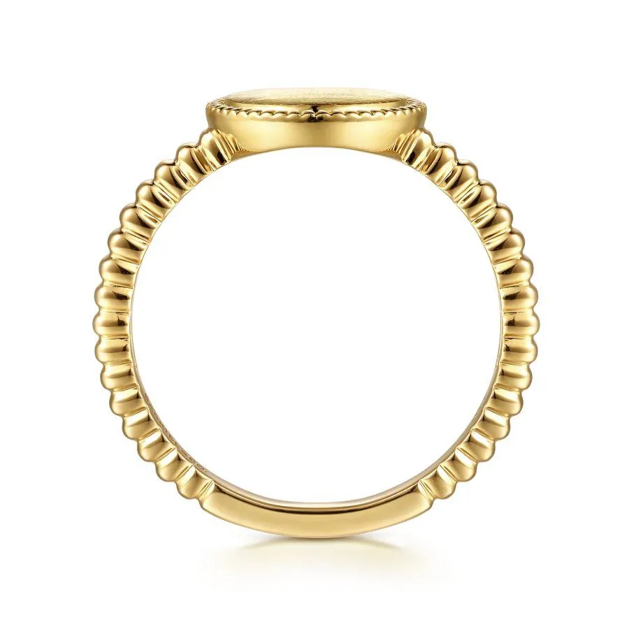14K Yellow Gold Bujukan Personalized Signet Ring