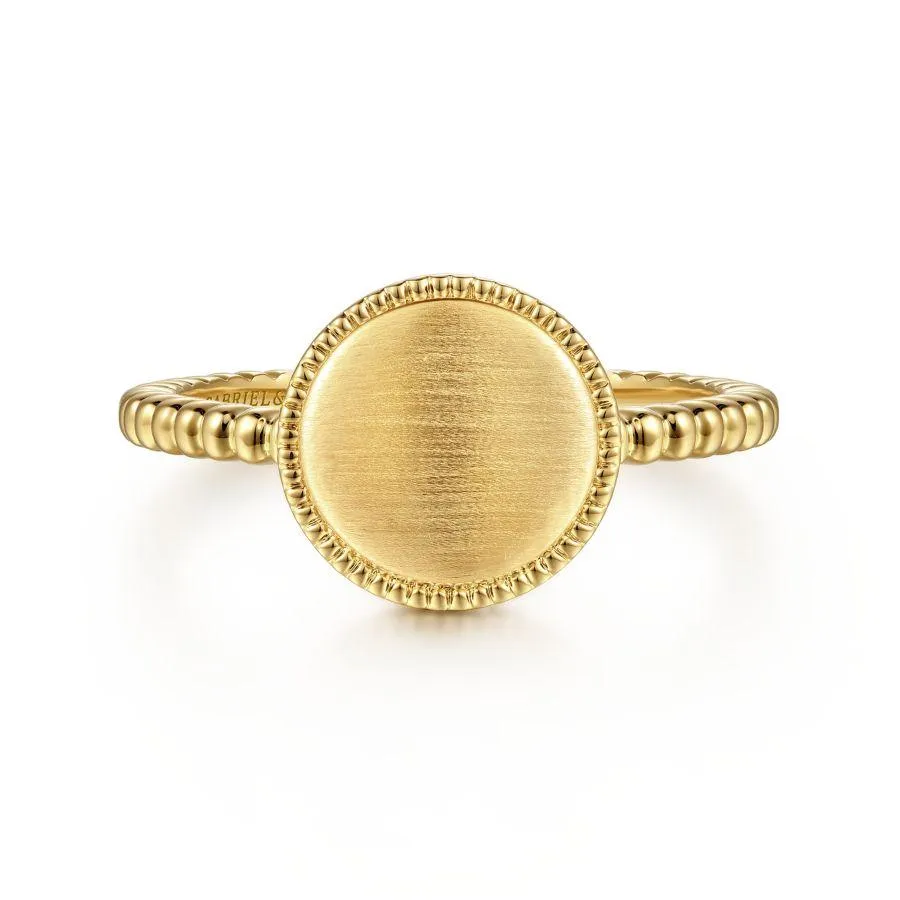 14K Yellow Gold Bujukan Personalized Signet Ring