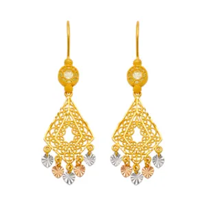 14K Yellow Gold Chandelier Earrings