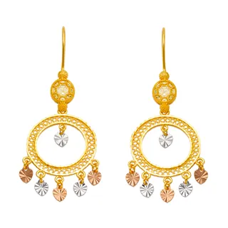 14K Yellow Gold Chandelier Earrings