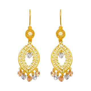 14K Yellow Gold Chandelier Earrings