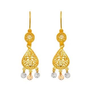 14K Yellow Gold Chandelier Earrings