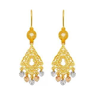 14K Yellow Gold Chandelier Earrings