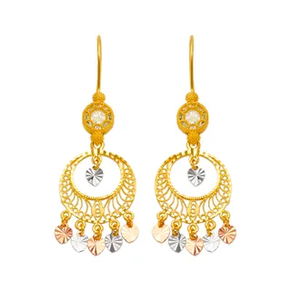 14K Yellow Gold Chandelier Earrings
