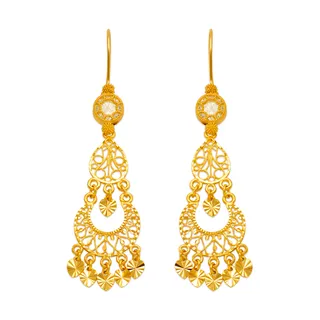14K Yellow Gold Chandelier Earrings