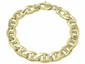 14k Yellow Gold Concave Mariner Gucci Chain Bracelet 7.5" 10mm 25 grams
