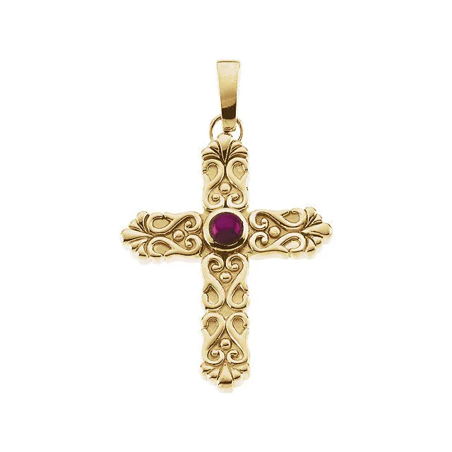 14k Yellow Gold Cross Pendant