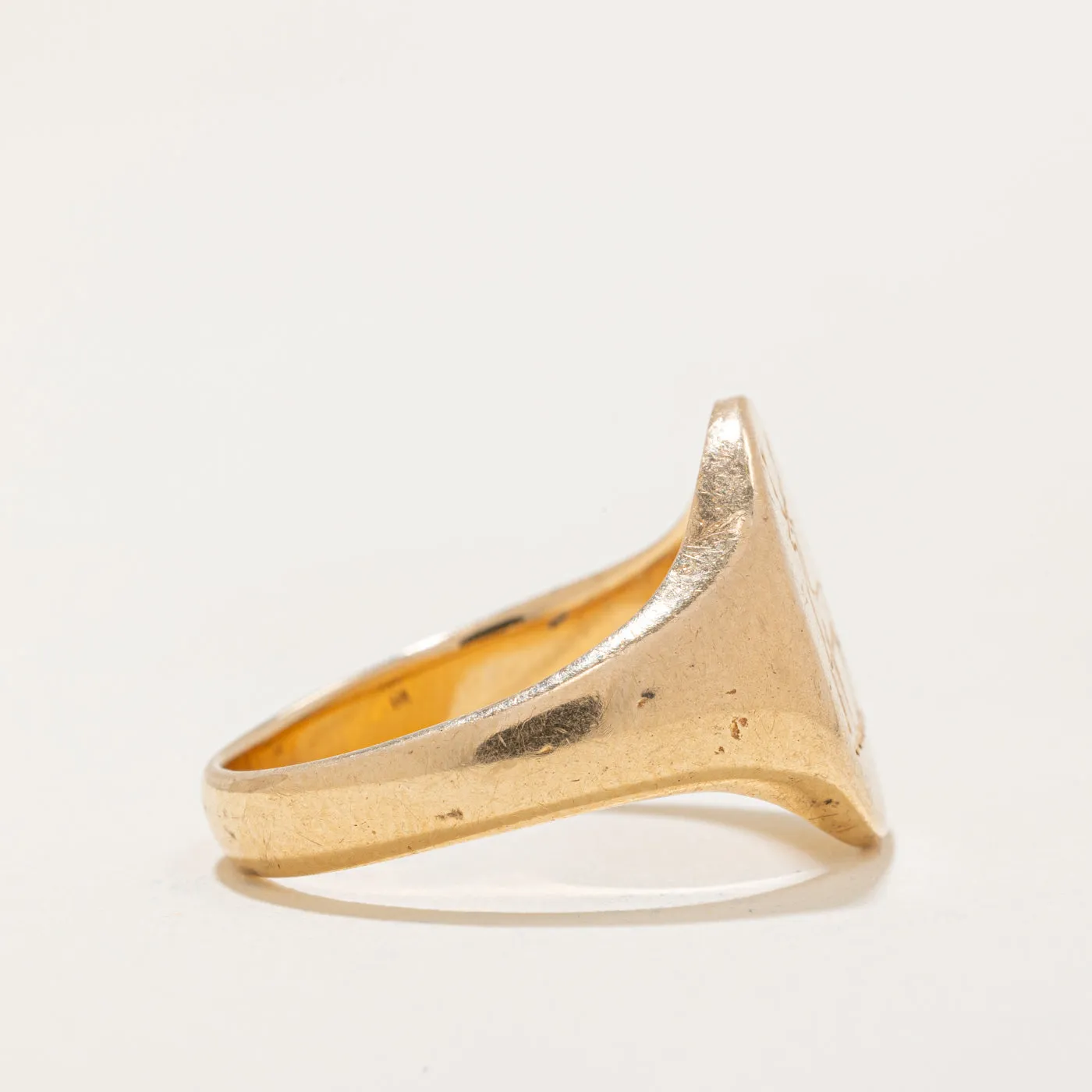 14k Yellow Gold Deer Signet Ring | SZ 8.75 |