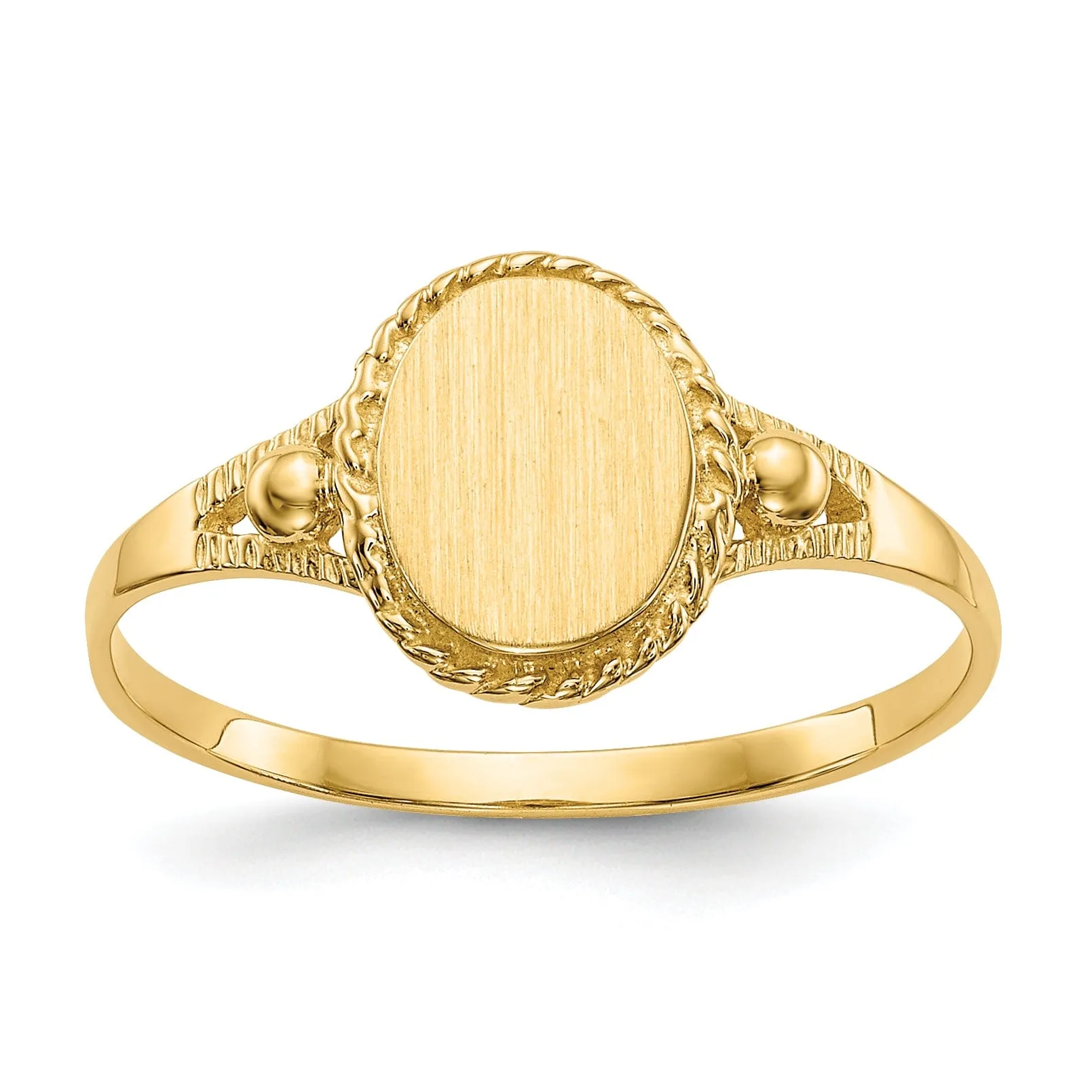 14k Yellow Gold Fancy Signet Children's Ring
