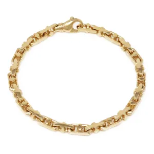 14k Yellow Gold Handmade Fashion Link Bracelet 9" 5.5mm 32.8 grams