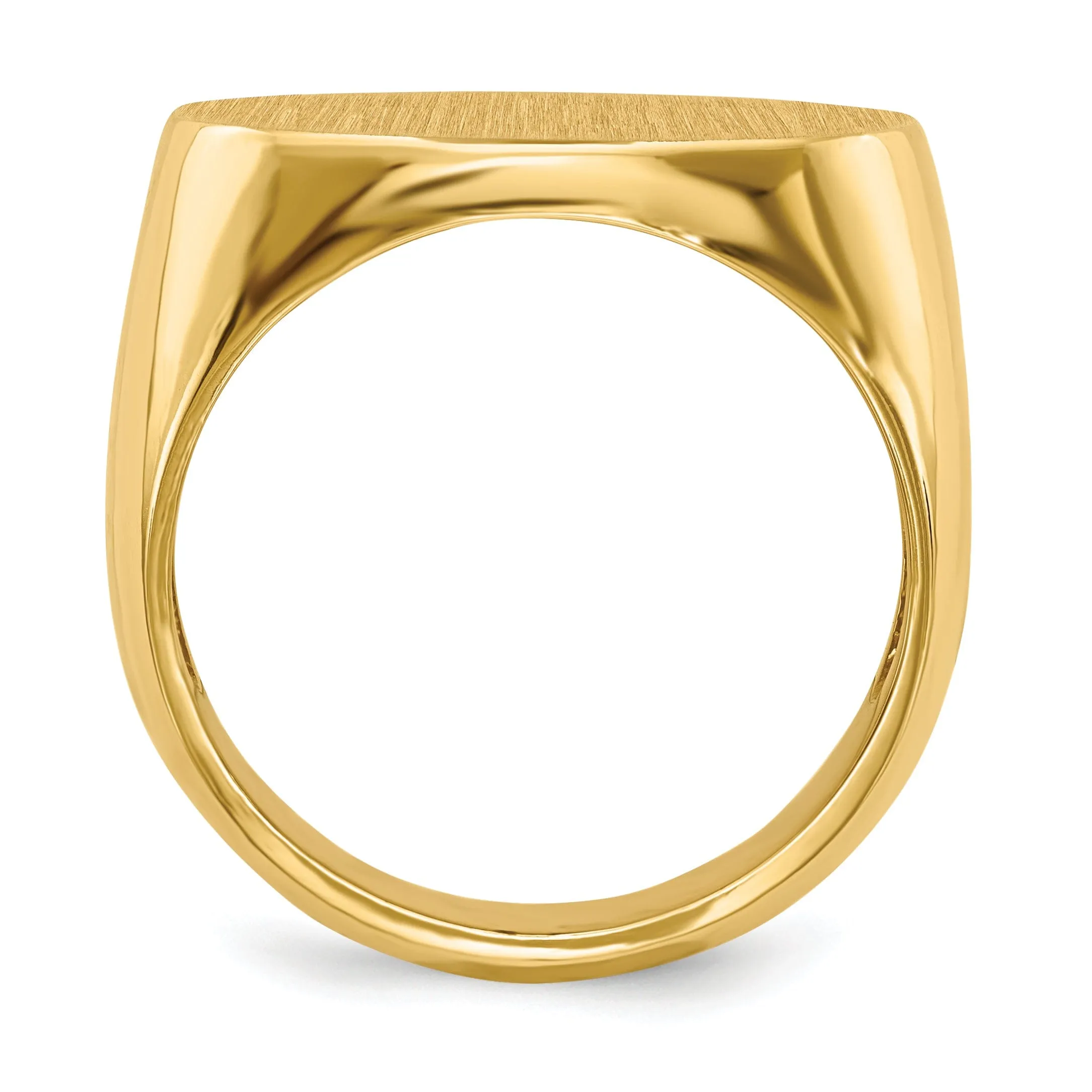 14k Yellow Gold Men's Open Back Signet Ring