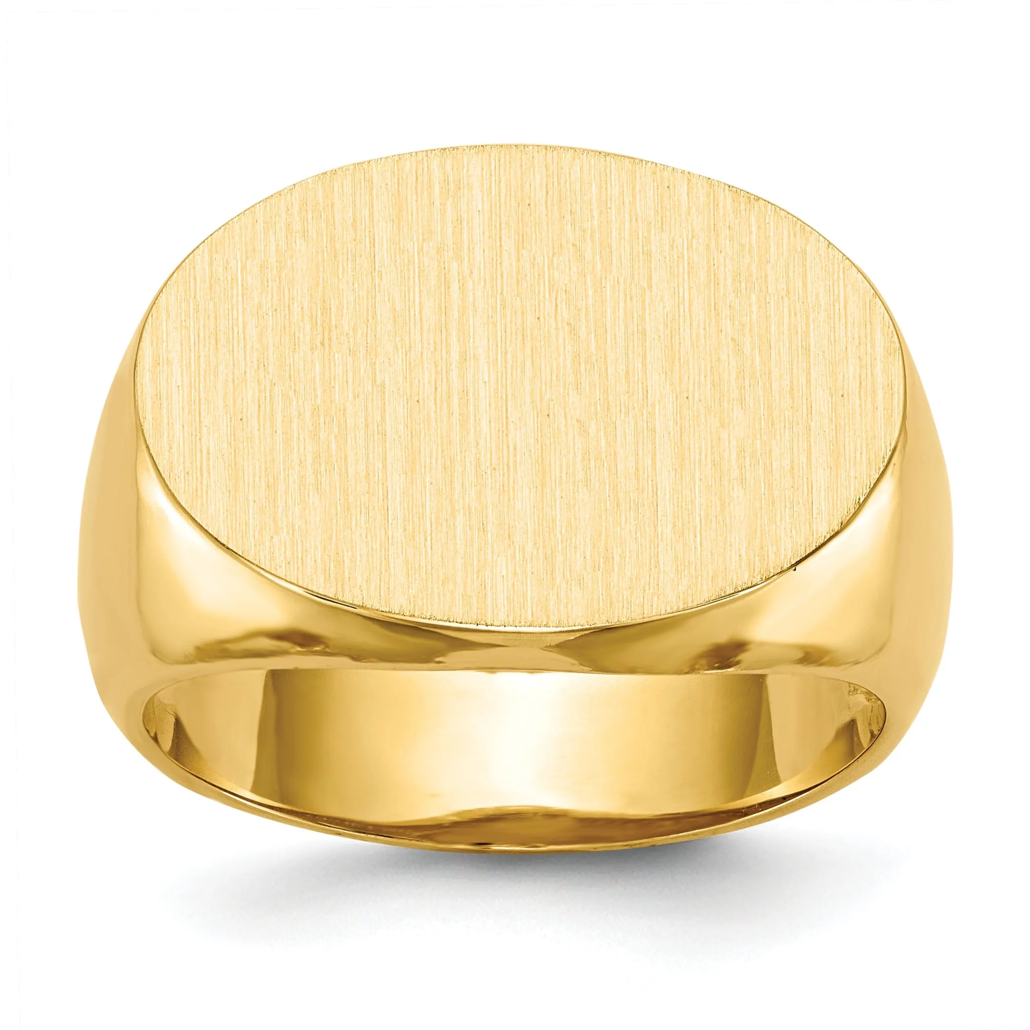 14k Yellow Gold Men's Open Back Signet Ring