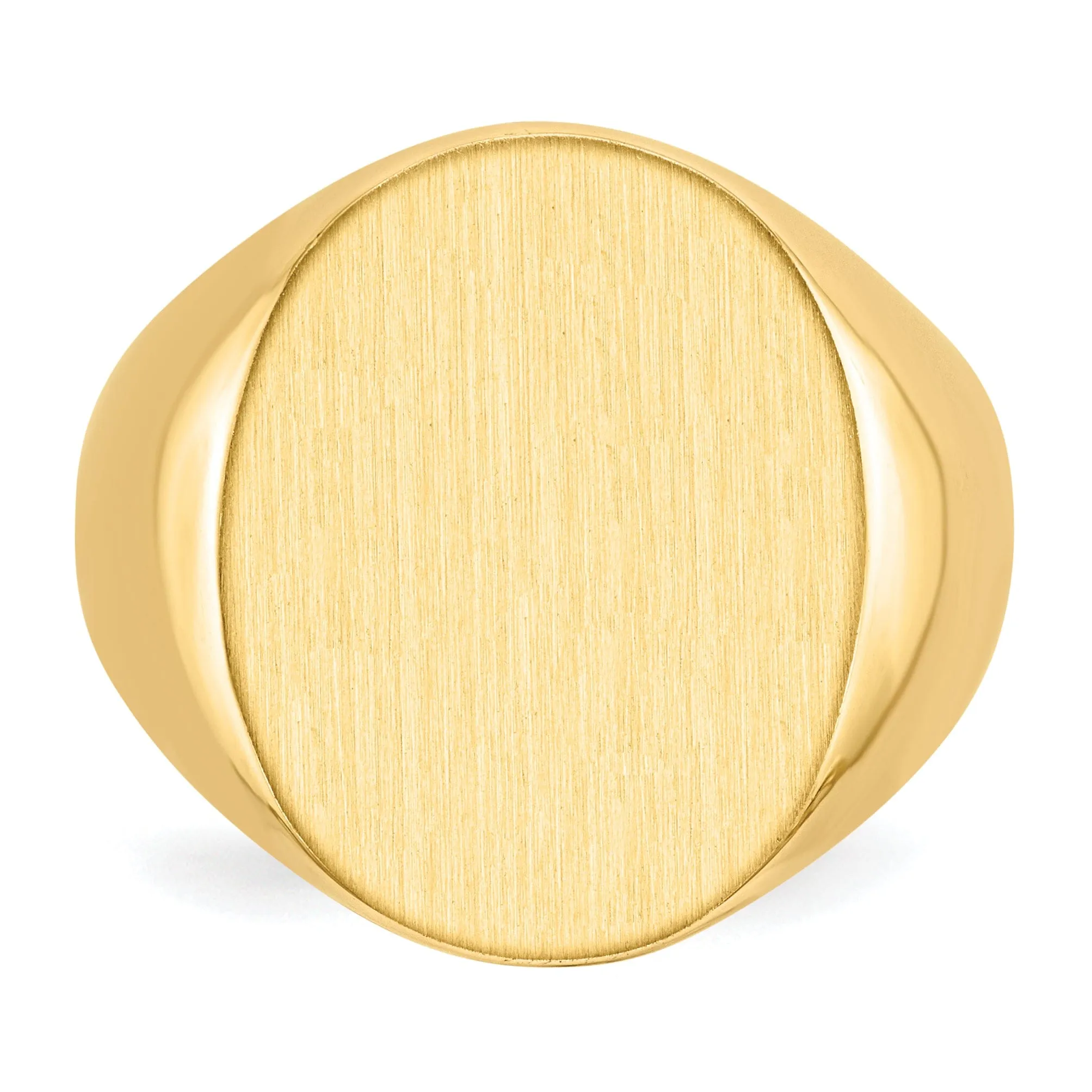 14k Yellow Gold Men's Polished Signet Ring