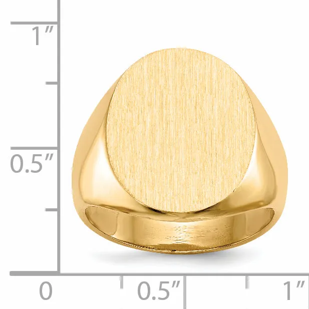 14k Yellow Gold Men's Polished Signet Ring