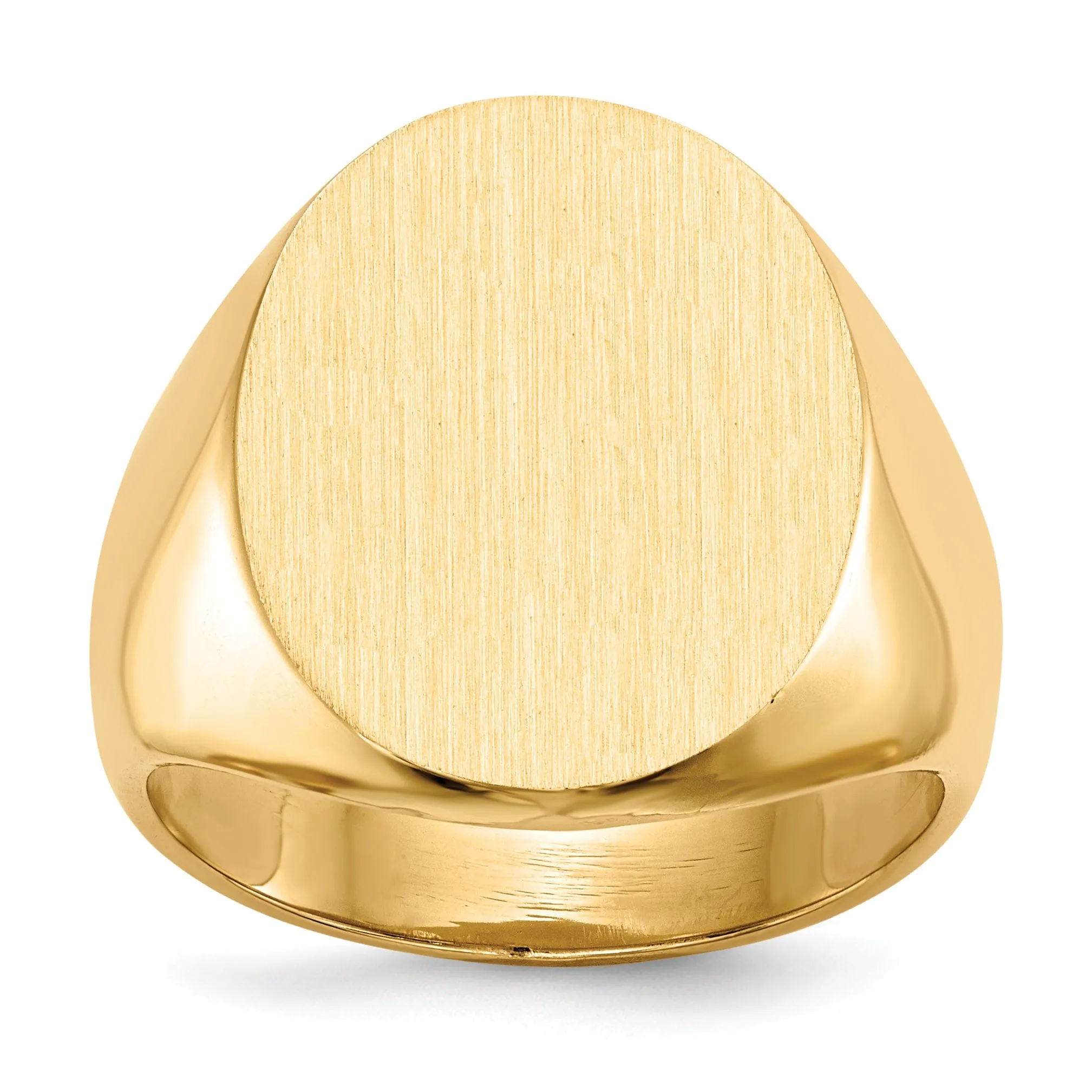 14k Yellow Gold Men's Polished Signet Ring