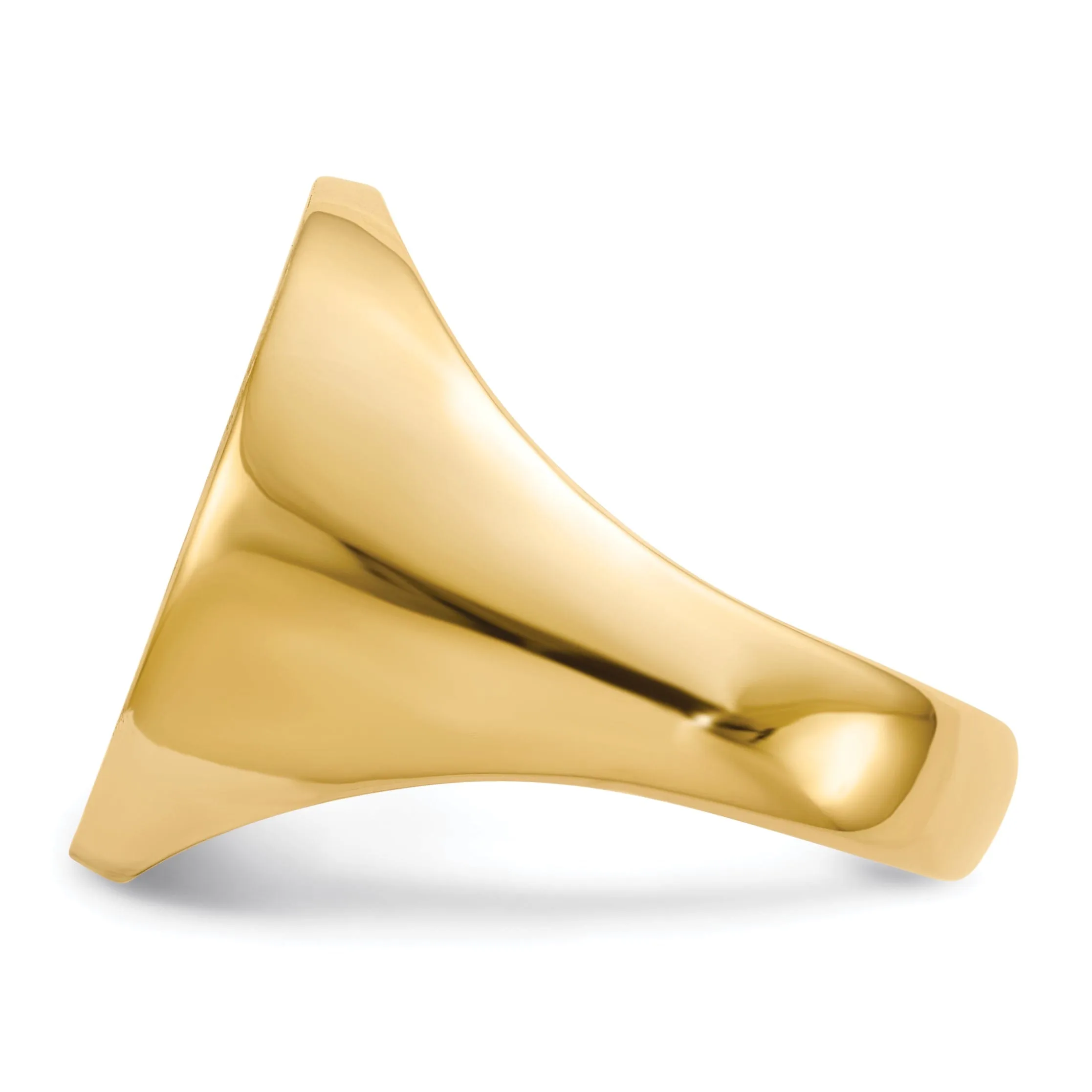 14k Yellow Gold Men's Polished Signet Ring