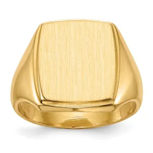 14k Yellow Gold Men's Solid Back Signet Ring