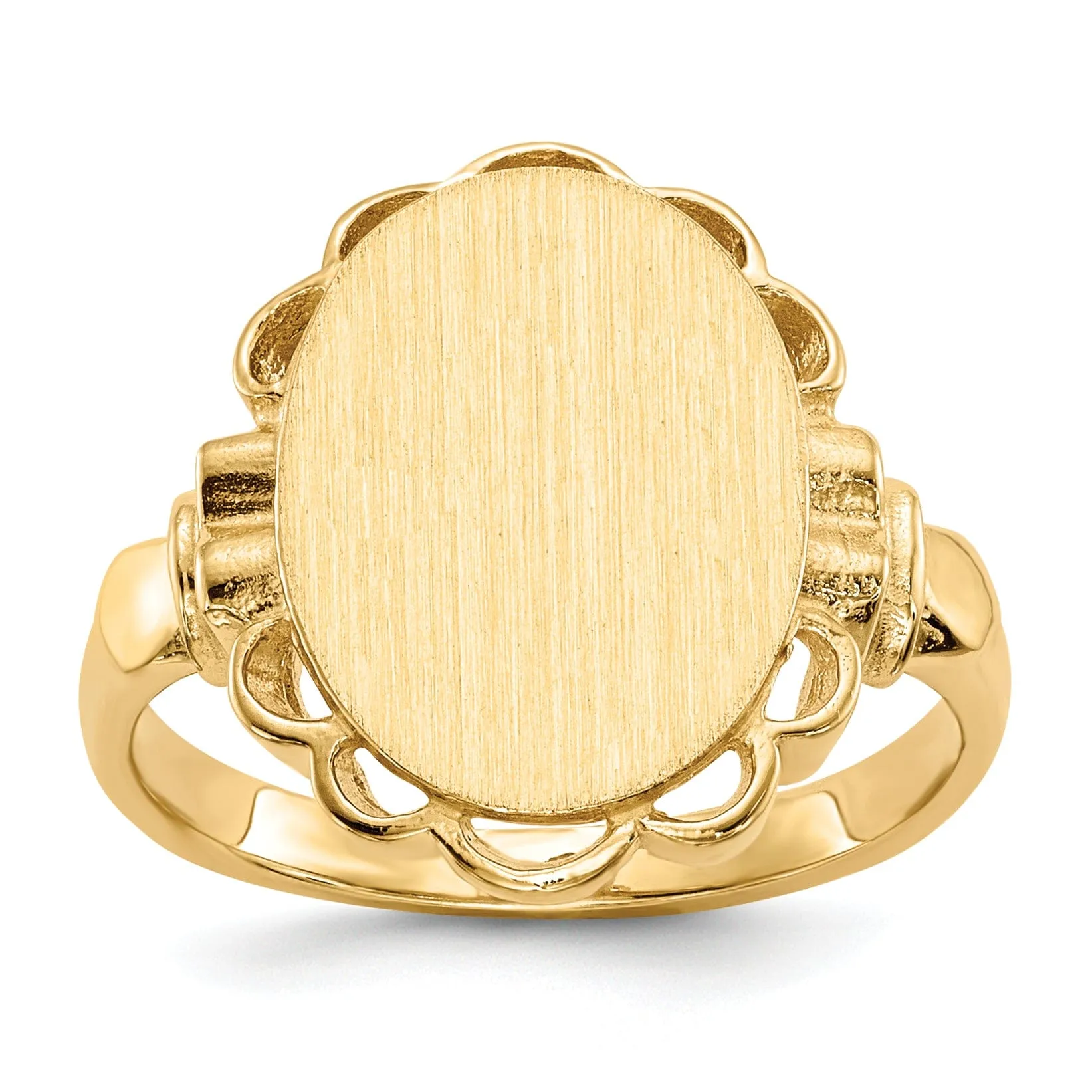 14k Yellow Gold Open Back Signet Ring