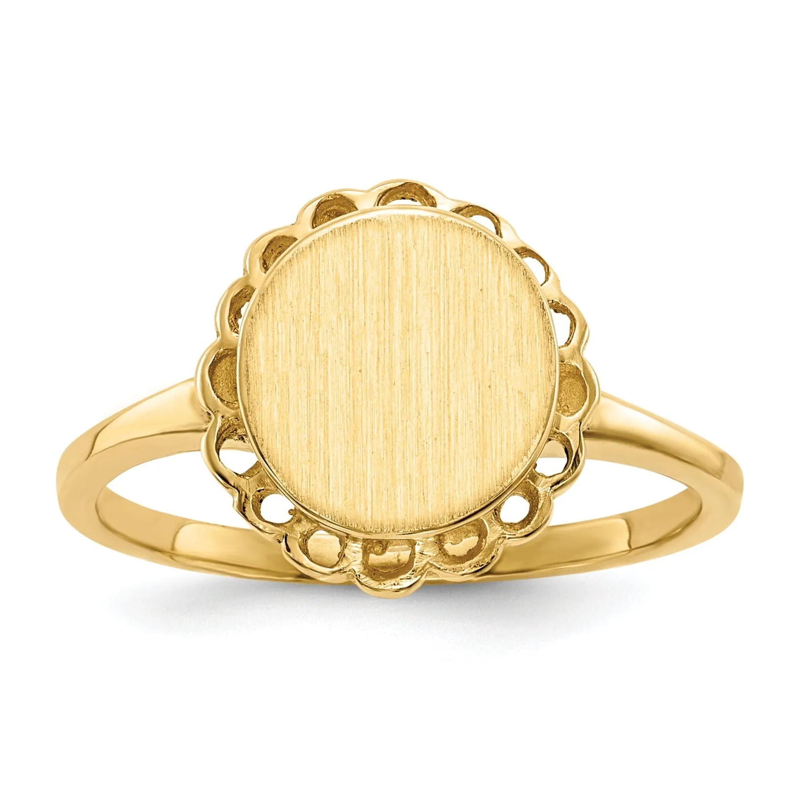 14k Yellow Gold Open Back Signet Ring