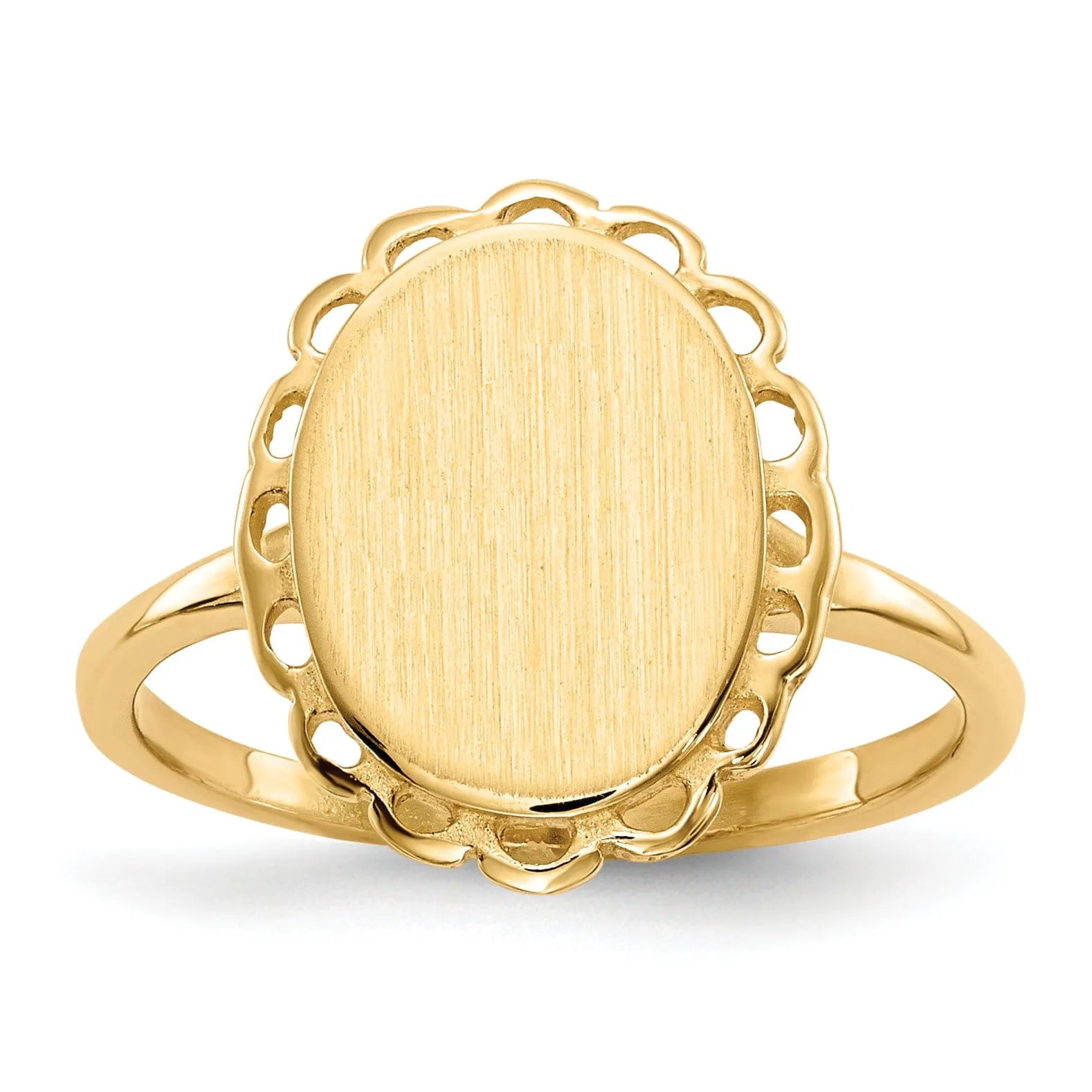 14k Yellow Gold Open Back Signet Ring