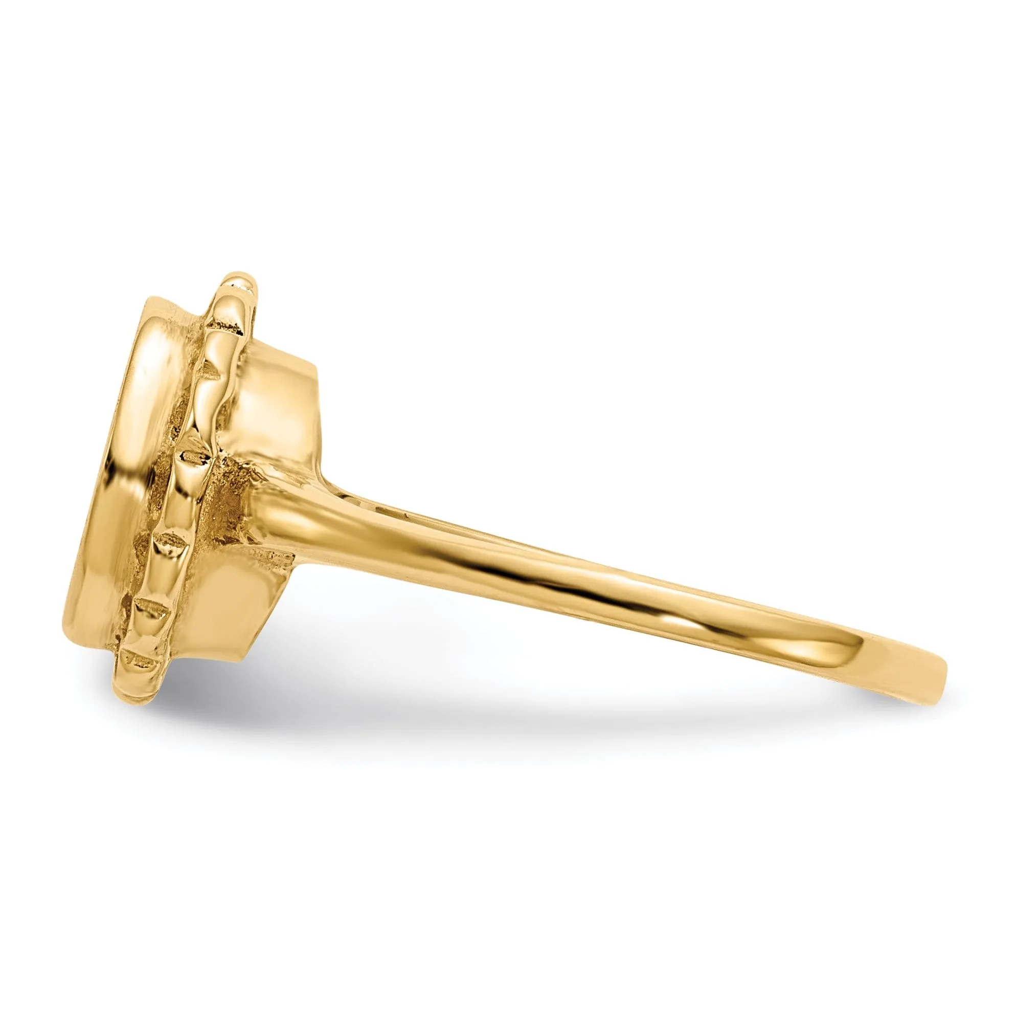 14k Yellow Gold Open Back Signet Ring