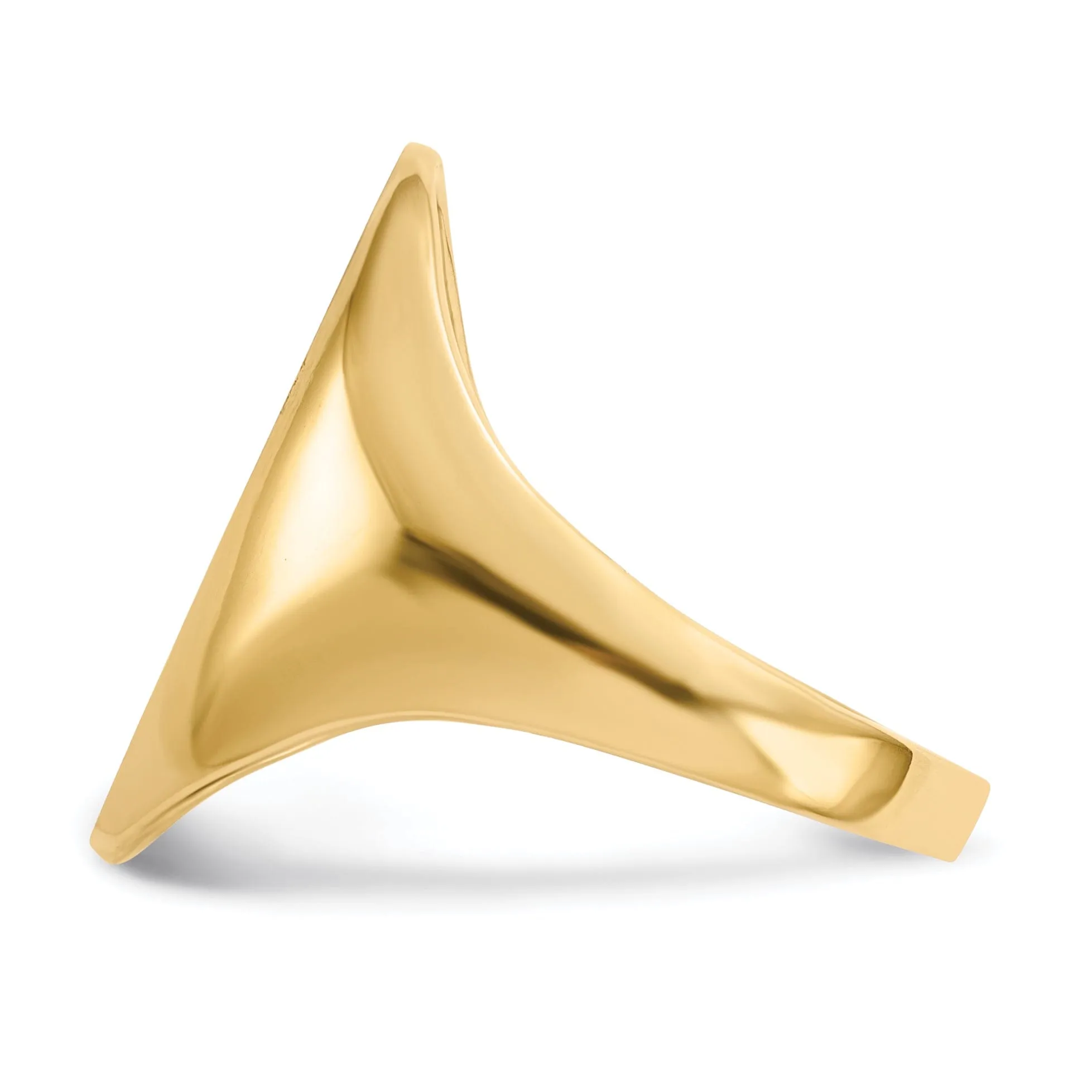 14k Yellow Gold Open Back Signet Ring