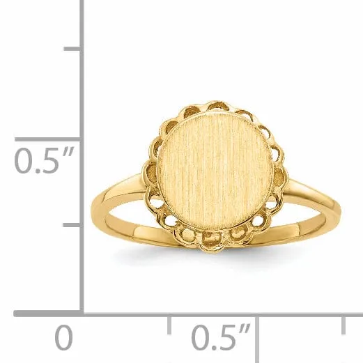 14k Yellow Gold Open Back Signet Ring