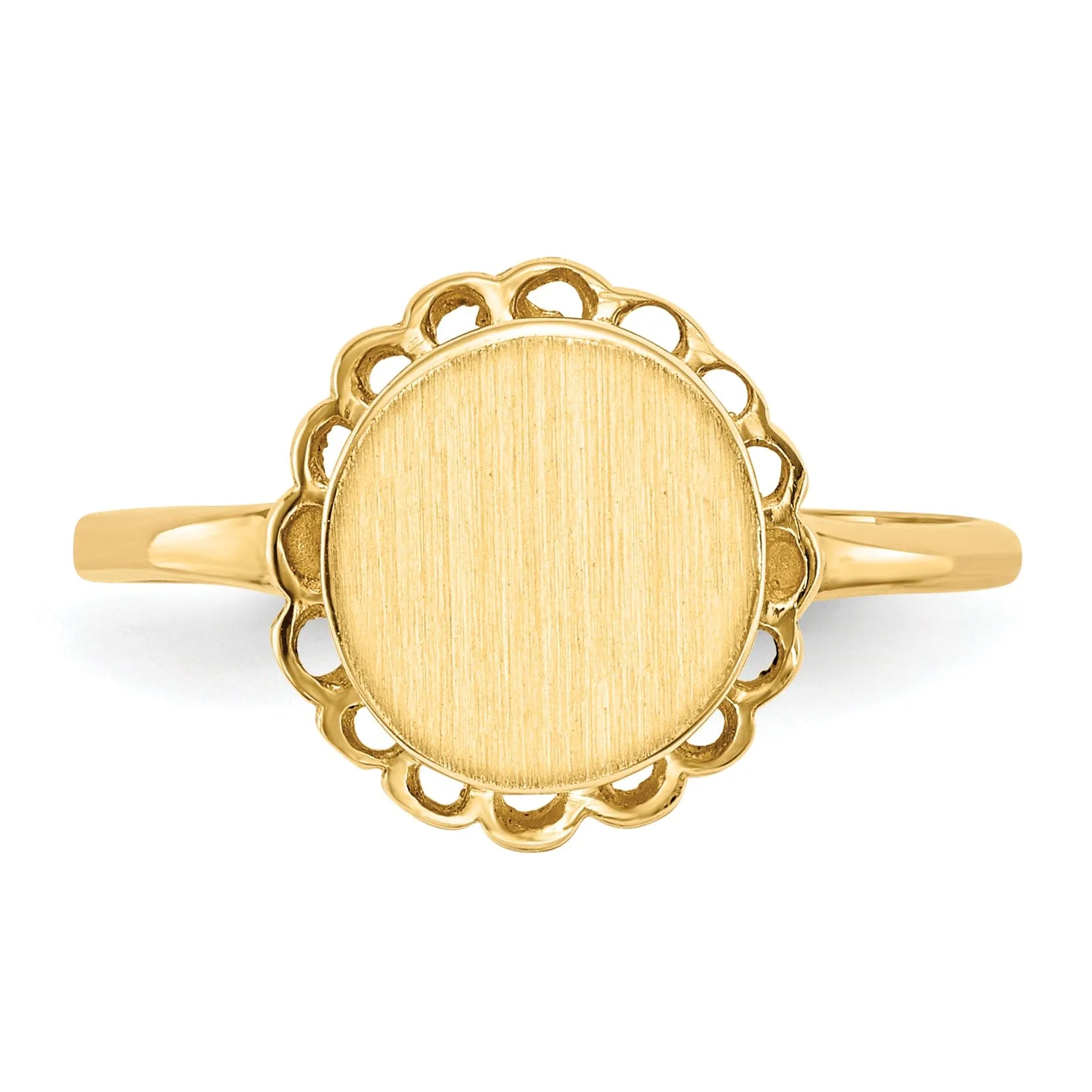 14k Yellow Gold Open Back Signet Ring