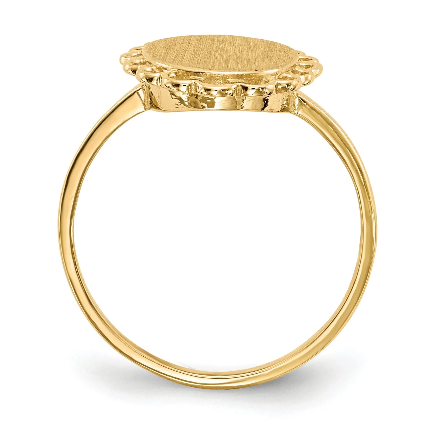 14k Yellow Gold Open Back Signet Ring
