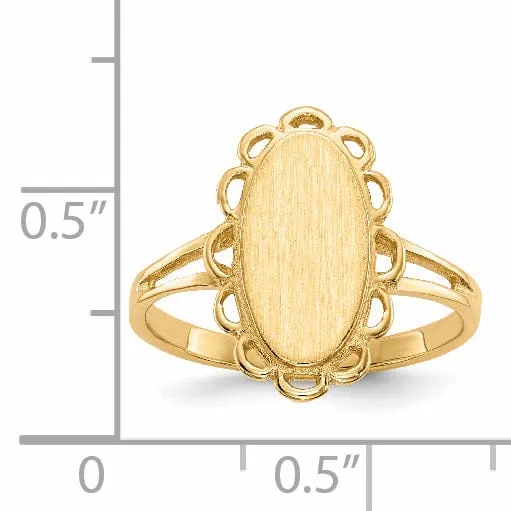 14k Yellow Gold Open Back Signet Ring
