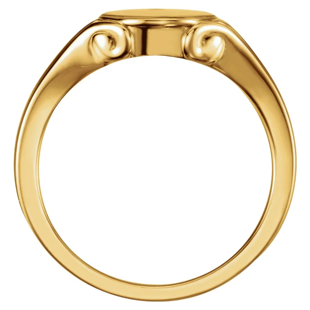 14k Yellow Gold Signet Ring , Size 11