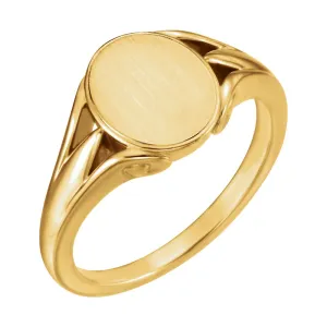 14k Yellow Gold Signet Ring , Size 11