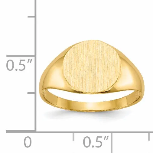 14k Yellow Gold Solid Back Signet Ring