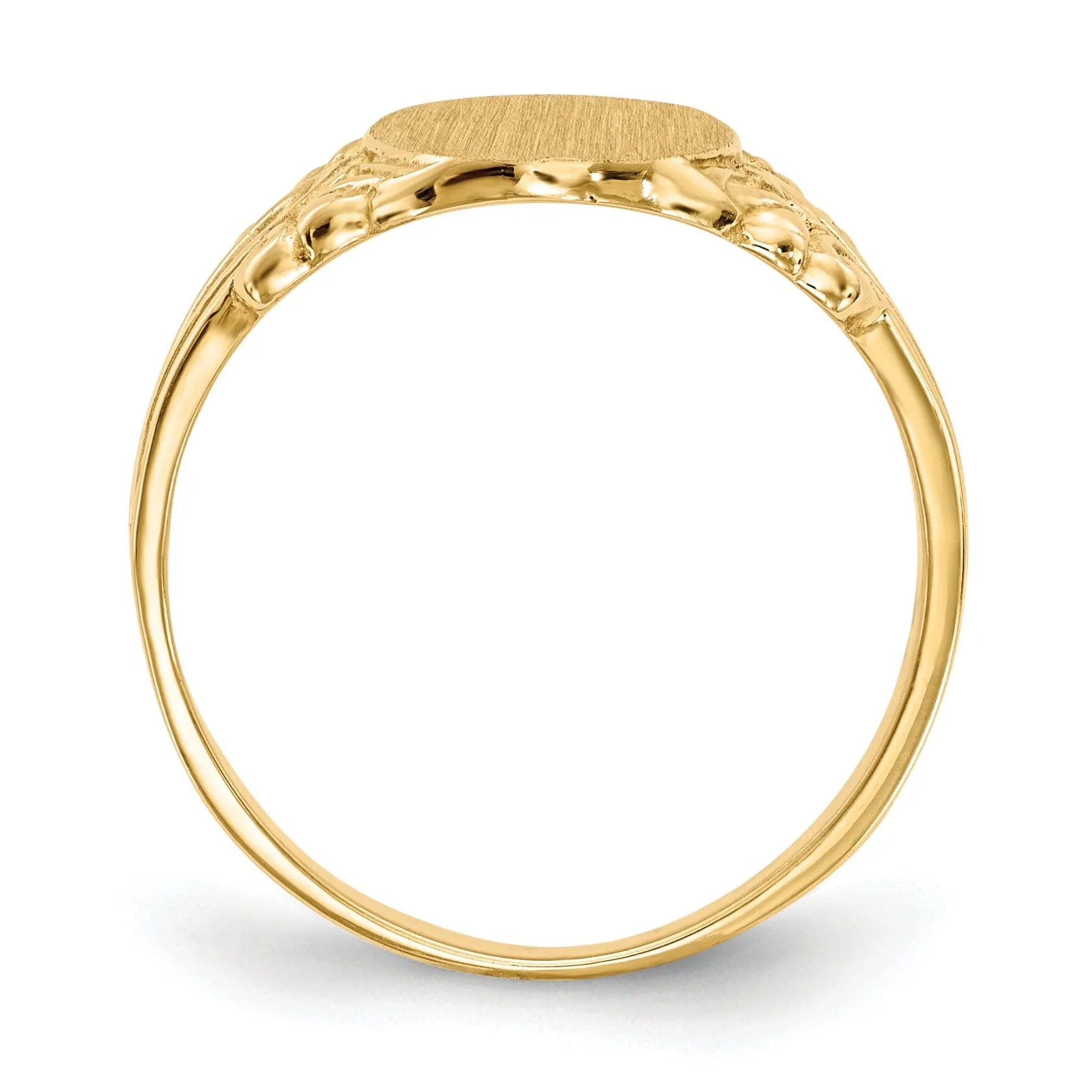 14k Yellow Gold Solid Back Signet Ring
