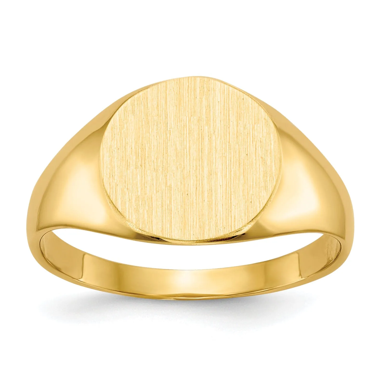 14k Yellow Gold Solid Back Signet Ring