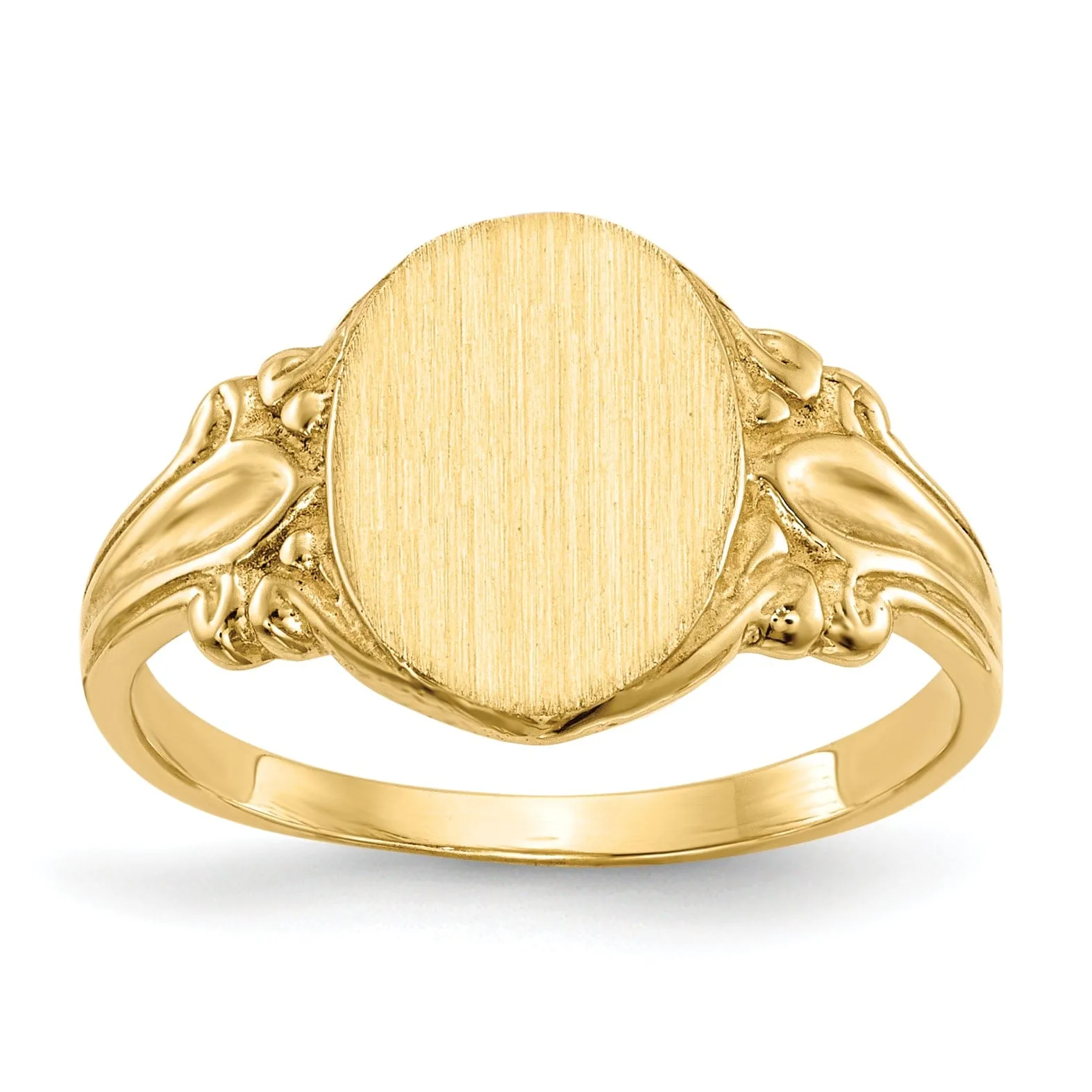 14k Yellow Gold Solid Back Signet Ring