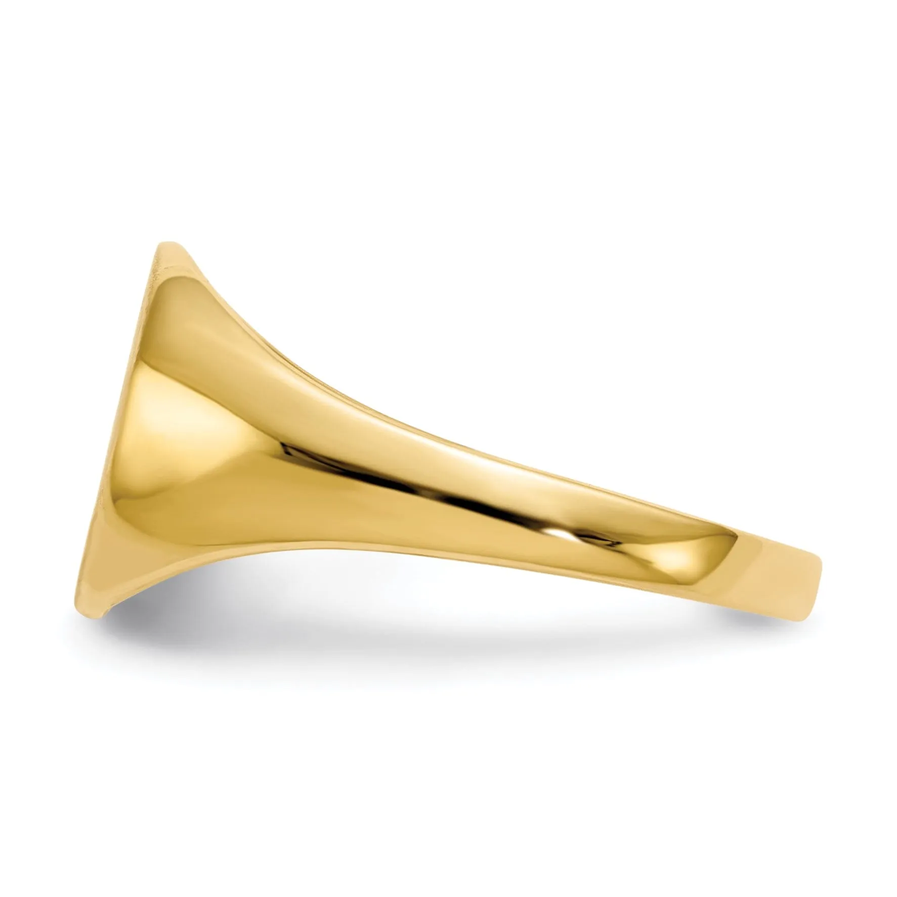 14k Yellow Gold Solid Back Signet Ring