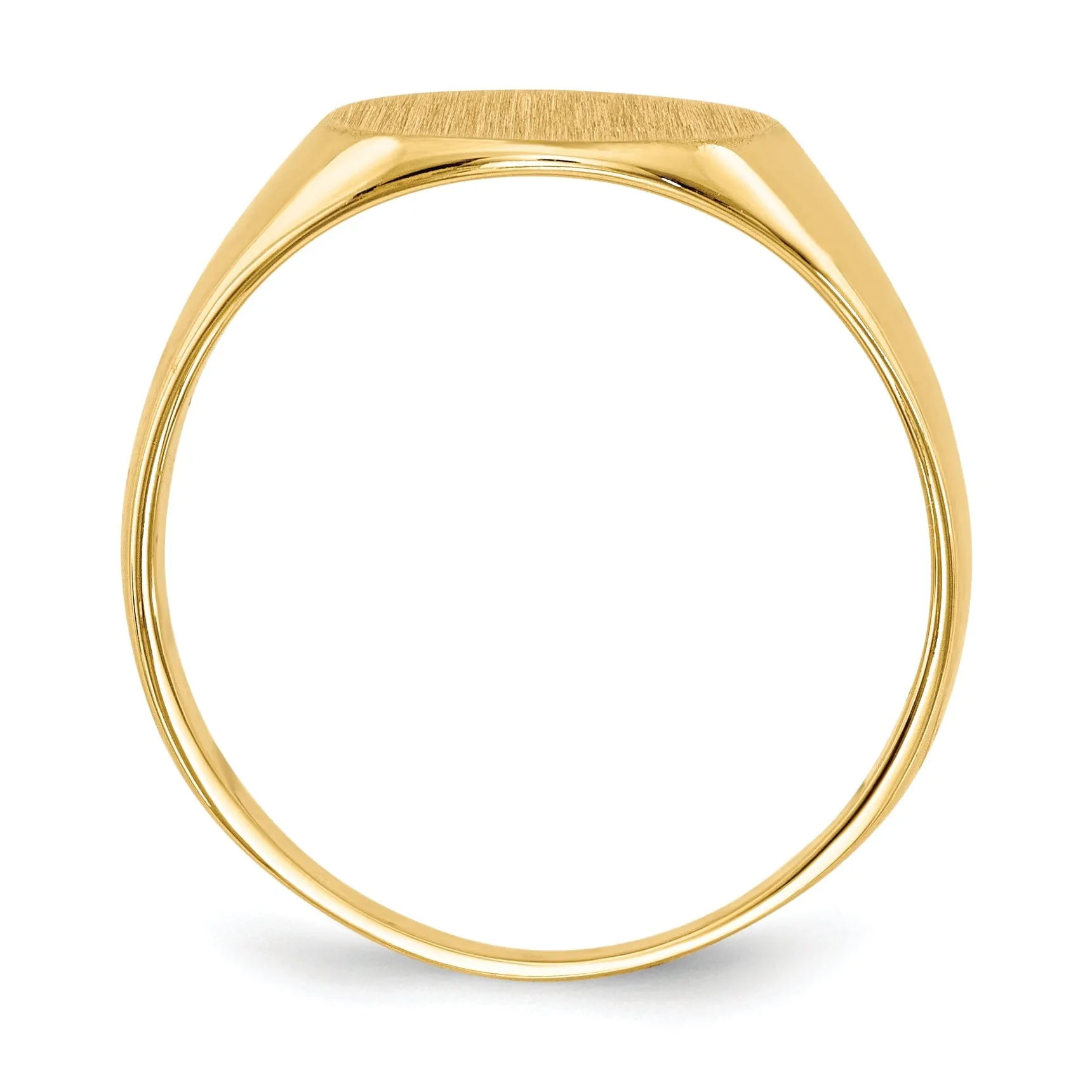 14k Yellow Gold Solid Back Signet Ring
