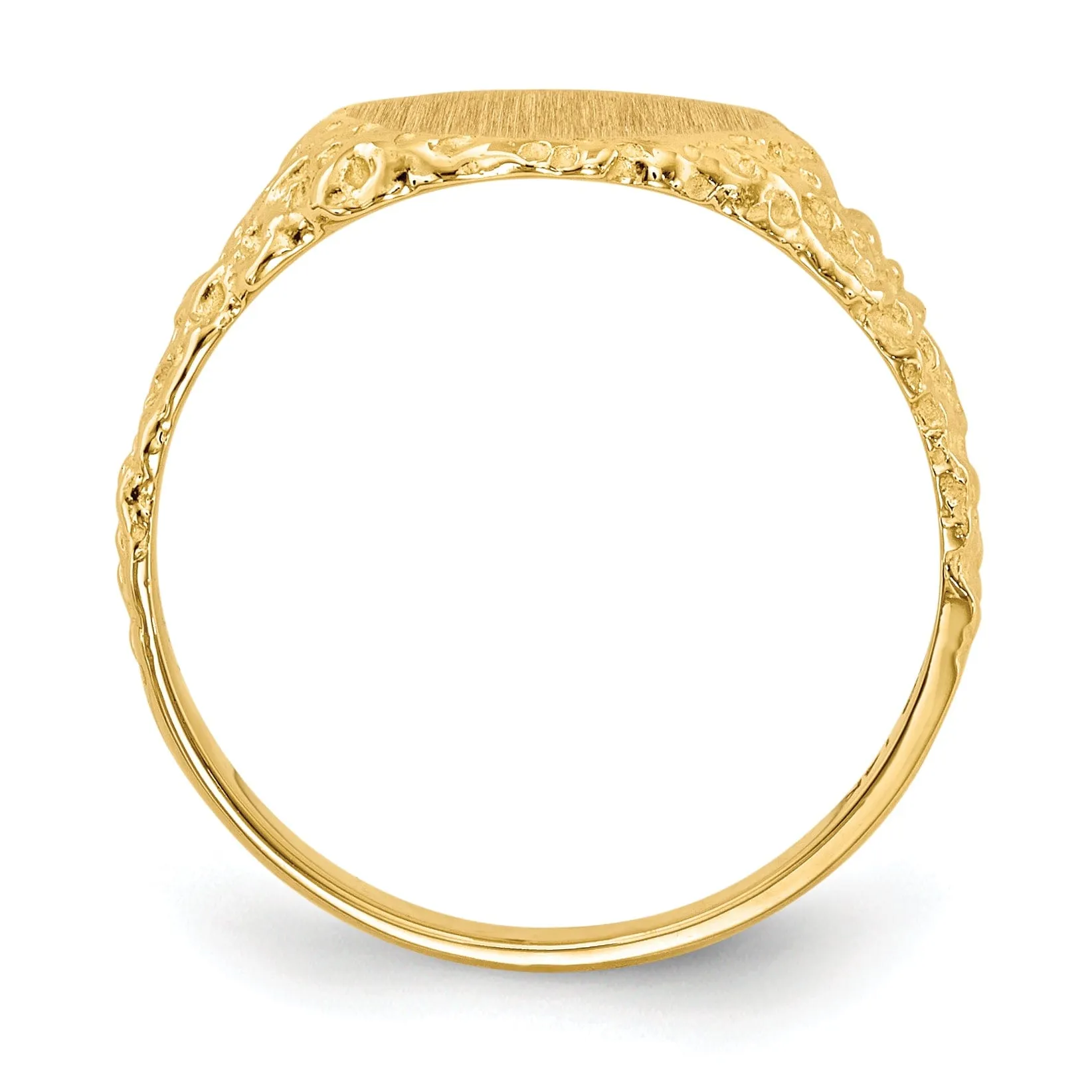 14k Yellow Gold Solid Back Signet Ring