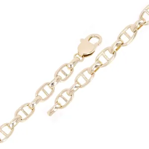 14k Yellow Gold Solid Handmade Oval Link Chain Bracelet 7.5" 6.7mm 14.9 grams
