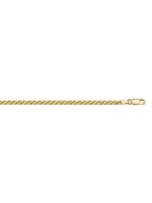 14k Yellow Gold Solid L.F Link 2.6 mm Italian Bracelet
